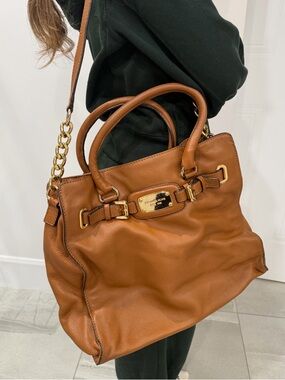 Michael Kors Tan Leather Tote with Gold Hardware